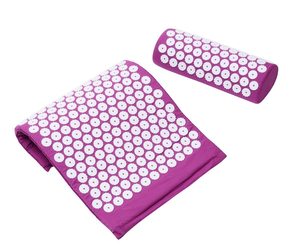 Purple  Massage Acupressure Yoga Mat With Pillow Stress Relief Exercise Mat, an item from the 'Self Care for Tough Days' hand-picked list