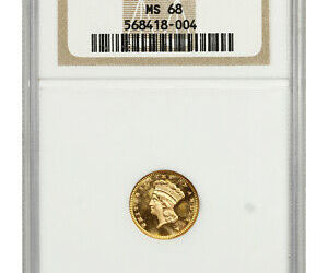 1877 G$1 NGC MS68 - 1 Gold Coin - Tied for Finest Known!, an item from the 'For the Coin Collector' hand-picked list