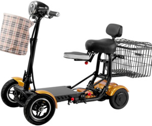 4 Wheel Electric Mobility Scooter Light and Battery Powered Up to 15 Miles, Gold, an item from the 'Daily living aids for mobility' hand-picked list