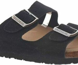 Skechers Women Double Strap Slide Sandals Relaxed Fit Granola Size US 8M Black, an item from the 'Sweet Summer Sandals' hand-picked list