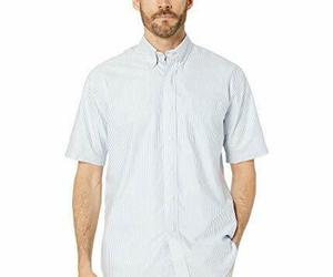 Magna Ready Short Sleeve Magnetically-Infused Button-Down Shirt Blue/White St..., an item from the 'Adaptive Clothing for Every Age' hand-picked list
