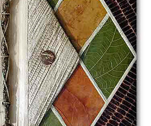 Leaf Notebook Journal Hand Crafted Bali Diamond Design Natural Leaves NEW, an item from the 'Write On!' hand-picked list