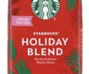 Starbucks Holiday Blend Ground Coffee, Medium Roast 10 Oz Bag, an item from the 'A friend with coffee is a friend indeed' hand-picked list