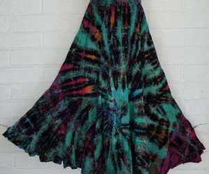 New SACRED THREADS OS aqua fuchsia  tie dye gypsy elastic waist long rayon skirt, an item from the 'Bohemian Rhapsody' hand-picked list