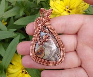 Handmade wire wrapped crystal pendant , an item from the 'Cabochon Jewelry' hand-picked list
