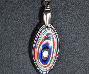Fordite Necklace, Fordite Jewelry, USA Handmade, Recycled 723, an item from the 'Cabochon Jewelry' hand-picked list