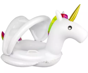 Meland Baby Pool Float with Canopy - Unicorn Inflatable Swimming Pool Floaties, an item from the 'Just Add Air' hand-picked list