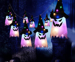 Halloween Decoration Hanging Ghost Glowing LED Wizard Witch Hat Horror Home Deco, an item from the 'Halloween is the BEST' hand-picked list
