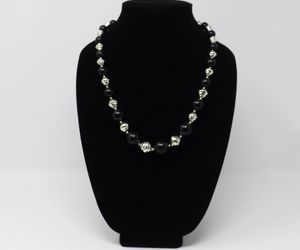 Silver &amp; Black Beaded Necklace, an item from the 'Beaded Jewelry' hand-picked list