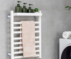 Costway 8-Bar Wall Mounted Towel Warmer Bathroom Punch-free Heated Towel Rack, an item from the 'Spa Day' hand-picked list