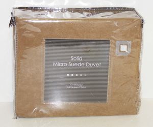Beige/Taupe Micro Suede Duvet Cover Oversized full/Queen W/Button Closure, an item from the 'Sweet Dreams' hand-picked list