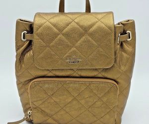 Kate Spade Emerson Place Neko Antique Gold Leather Backpack Bag New NWT  ($428), an item from the 'Golden Treasures' hand-picked list