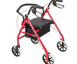 Iron Walker with Wheels Black &amp; Red, an item from the 'Daily living aids for mobility' hand-picked list