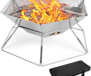 Odoland Folding Campfire Grill, 304 Stainless Steel Grate Barbeque Grill,, an item from the 'Stop showing off. We get it, you’re hot' hand-picked list
