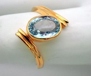 Aquamarine Ring 14K Yellow Gold, an item from the 'Aquamarine - March’s Birthstone ' hand-picked list