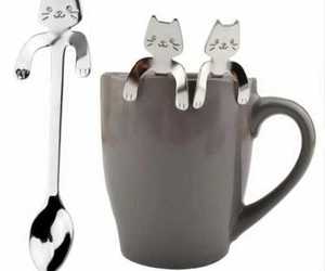 Cuchara de café de acero inoxidable, forma de lágrima, cuchara de postre, Gato, an item from the 'Good food is always prepared with good utensils' hand-picked list