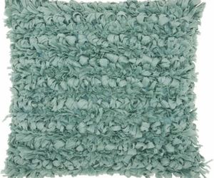 Decorative &amp; Durable Loose Luscious Shag Sea Green Throw Pillow, an item from the 'Sink into a comfy new spot everyday.' hand-picked list