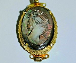 Vintage Mother of Pearl Cameo Brooch - Clasp, an item from the 'Classic Cameos' hand-picked list