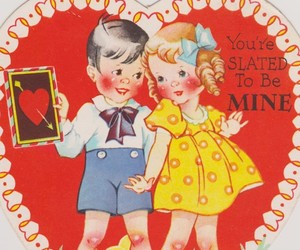 Boy With Slate &amp; Girl - You&#39;re Slated to Be Mine Vintage Carrington Valentine , an item from the 'Seeing Red' hand-picked list