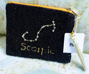 Pier 1 Women’s Beaded Coin Purse Zodiac-Scorpion Made In India ShipN24Hours., an item from the 'New and Vintage Indian Goods' hand-picked list