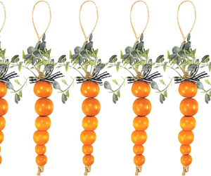 6PCS Easter Decorations Hanging Wooden Beaded Carrots Easter Tiered Tray Decor E, an item from the 'Egg-cited for Easter?' hand-picked list