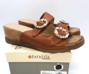 Patrizia Women&#39;s IMPRESSION Wedge Sandals- Camel, US 6.5M, an item from the 'I Have Enough Sandals, Said No One Ever' hand-picked list