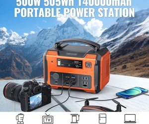DBPOWER Portable Power Station 505Wh 500W (Peak 1000W) , an item from the 'Let&#39;s go everywhere!' hand-picked list