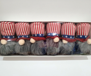 PATRIOTIC 4th of July Memorial Day Gnome Garland Red Blue Home Decor 6FT, an item from the 'Bold stripes, bright stars, brave hearts' hand-picked list