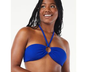 Love &amp; Sports Women&#39;s Swim 70&#39;s O-Ring Halter Bikini Top, Scrunchy Size S (4-6), an item from the 'Life is better in a bikini' hand-picked list
