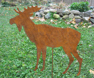 Moose Garden Stake or Wall Hanging / Garden Art / Lawn Ornament / Yard Art , an item from the 'North to Alaska' hand-picked list