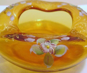 Hand Painted Elegant Amber Bowl, an item from the 'Elegant Amber' hand-picked list