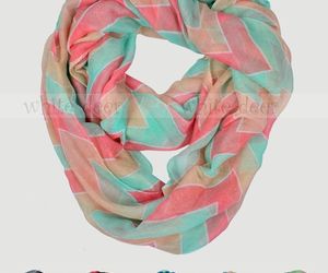 Wide Chevron Print Spring Infinity Scarf Block Circle Loop Wrap 3 Color Soft, an item from the 'To Infinity (Scarf) and Beyond' hand-picked list