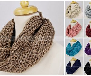 Solid Color Knit Infinity Winter Scarf Elastic Warm Silver Threads Circle Loop, an item from the 'To Infinity (Scarf) and Beyond' hand-picked list