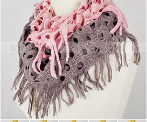 Two Tone Color Knit Infinity Winter Scarf Elastic Warm Hollow Out Circle Loop, an item from the 'To Infinity (Scarf) and Beyond' hand-picked list