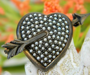 Sterling Silver Heart Seed Pearls Vintage Germany Pin Brooch, an item from the 'Have a Heart' hand-picked list
