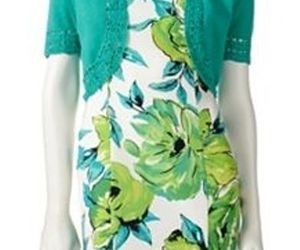 NEW AB Studio Green floral Sheath Work dress with cover up. Size 4. Spring Dress, an item from the 'Green is the Color of Spring and St Patty's Day' hand-picked list
