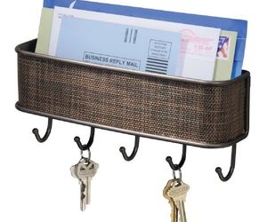 Wall Mount,Mail &amp; Key Rack,Bronze,Storage,Organize,Hook,Holder,Decorate, Letter , an item from the 'Get Organized' hand-picked list