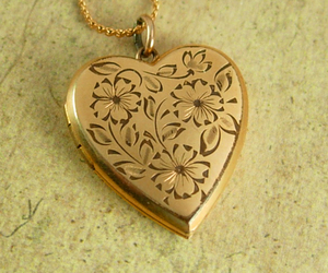 Victorian Locket yellow gold filled heart military photo soldier sweetheart  , an item from the 'From the Heart' hand-picked list
