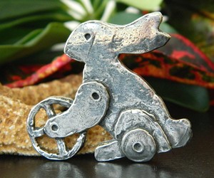 Vintage Steampunk Easter Bunny Rabbit Brooch Pin Silver Tone Figural, an item from the 'Bunny Babies' hand-picked list