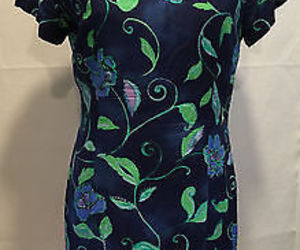 Rabbit Rabbiit Rabbit Blue Green Floral Spring Summer A Line Dress 10P Petite, an item from the 'Green is the Color of Spring and St Patty's Day' hand-picked list