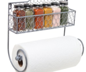 Wall Mounted Rustic Metal Wire Kitchen Spice Rack Paper TowelHolder Organization, an item from the 'The Spice is Right' hand-picked list