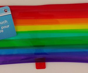 Jot RAINBOW BINDER POUCHES WITH ZIPPERS Translucent PVC 9.5”x4.5” 1 Ct/Pk, an item from the 'Back to School Supplies' hand-picked list