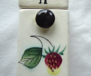 Vintage Ceramic Mustard Spice Jar with Berrries 1950's Farmhouse, an item from the 'The Spice is Right' hand-picked list