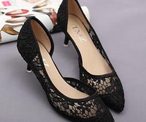 Black See Through Lace Wedding Shoes,Black/Ivory Lace Low Heels Bridal shoes, an item from the 'Life is short. Buy the shoes.' hand-picked list