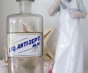 RARE 12&quot; Glass Label Apothecary Bottle~LUG~1800&#39;s~LIQUID ANTISEPTIC SOLUTION, an item from the 'Vintage Household Collectibles' hand-picked list
