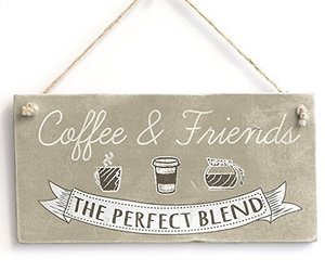 Meijiafei Coffee &amp; Friends - Retro Kitchen Sign/ Plaque Friendship Gift 10"x5", an item from the 'Tokens of Friendship' hand-picked list