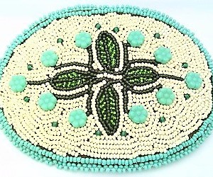 Floral Beaded Oval French Clip Barrette 3, an item from the 'Playing with hair' hand-picked list
