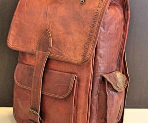 New Men&#39;s Women&#39;s Genuine Leather Travel bag Backpack Day-pack Hiking Camping, an item from the 'Around the Campfire' hand-picked list