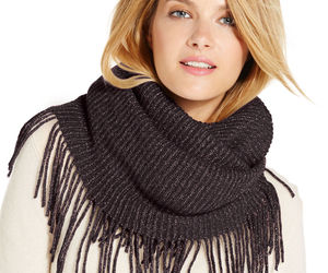 New INC International Concepts Fringe &amp; Shine Lurex Womens Loop Tube Scarf Black, an item from the 'To Infinity (Scarf) and Beyond' hand-picked list