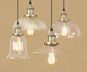 20th C. Clear Glass Filament Pendant E27 Light Ceiling Lamp Home Cafe Lighting, an item from the 'Let There Be Light!' hand-picked list